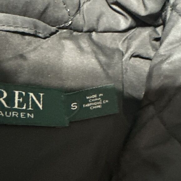 Ralph Lauren Black Quilted Jacket Gold Snaps Size S - Picture 7 of 16